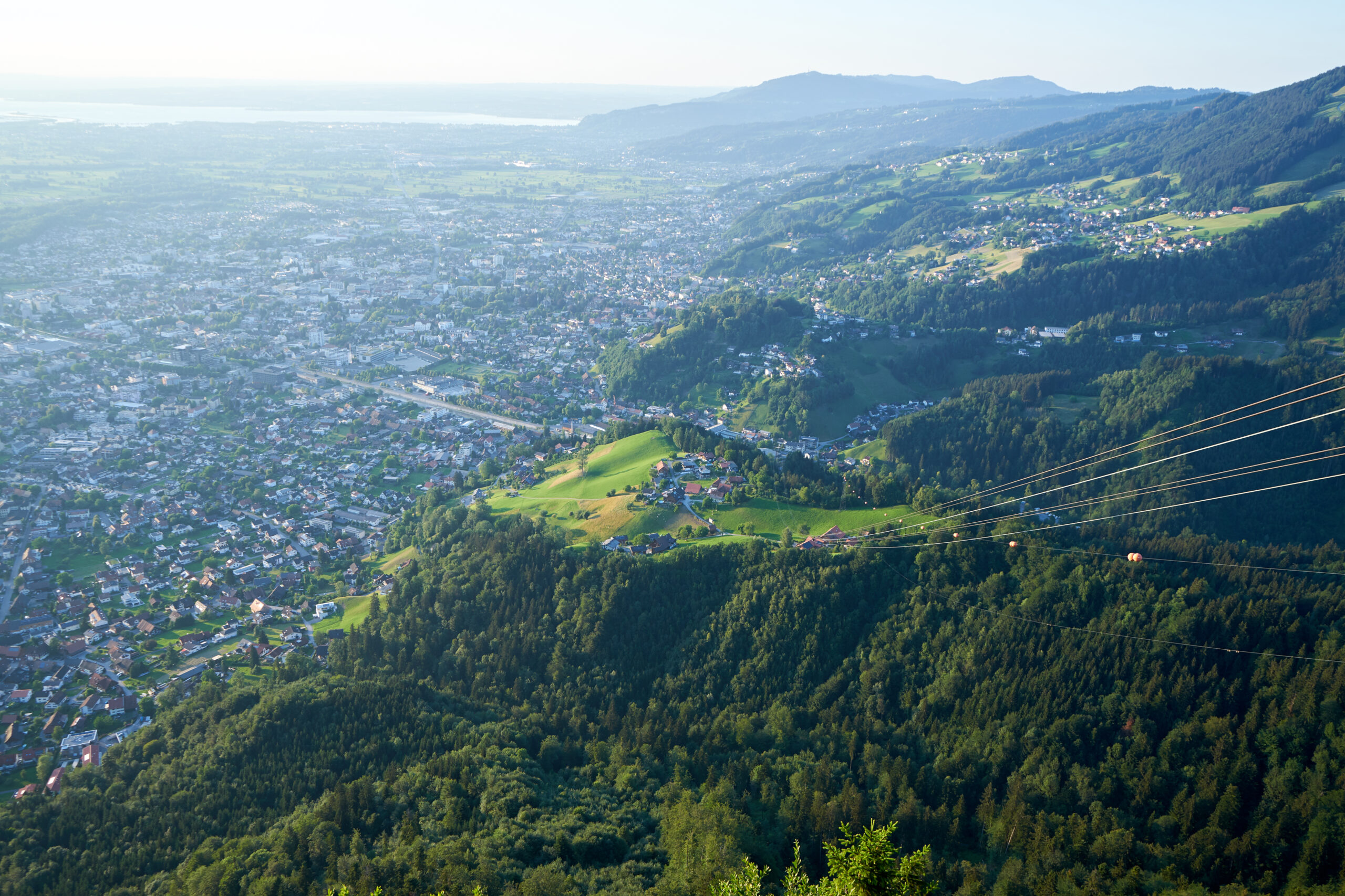 Blick vom Karren über Dornbirn, Österreich