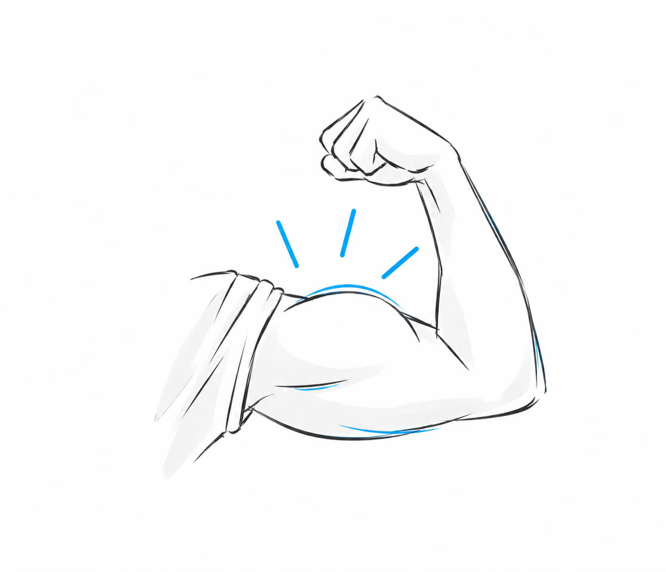 Illustration: Flexed bicep represents strength orientation